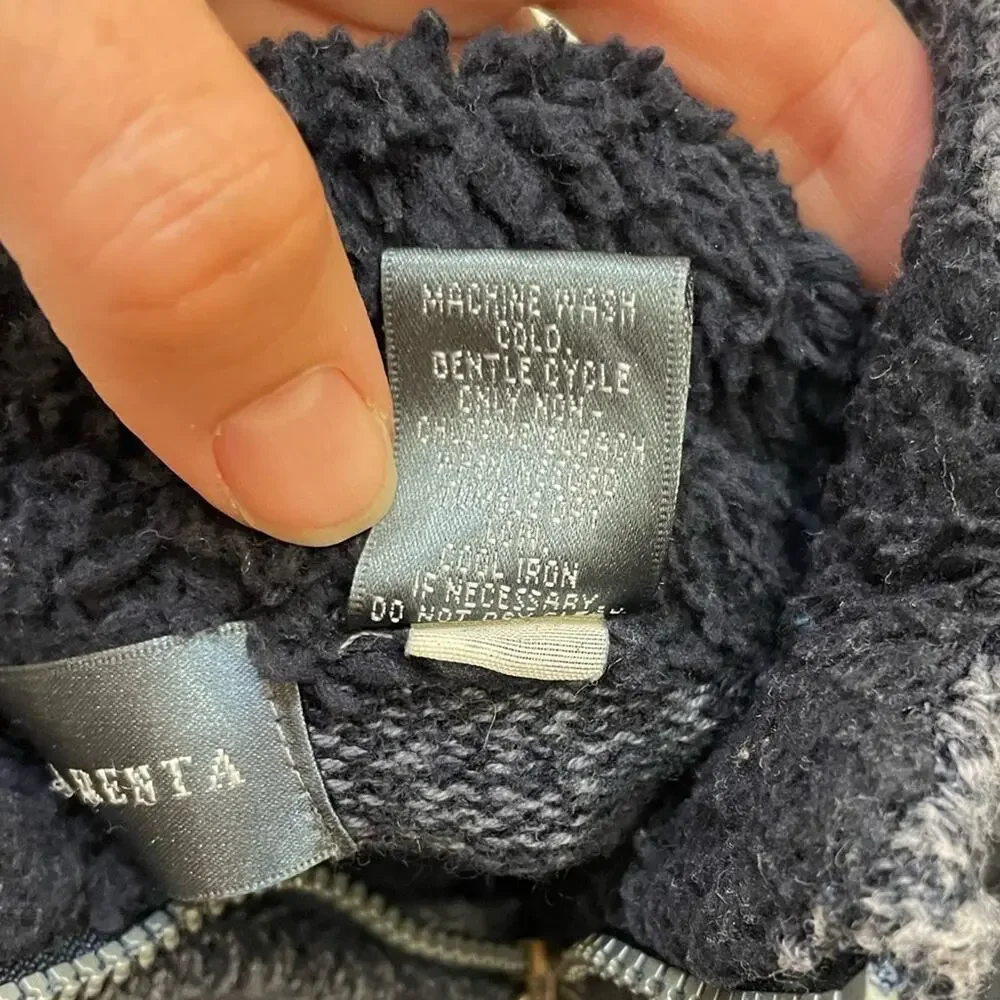 Oscar de la Renta Navy Heather Quarterzip Sweater Size XL
